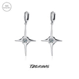 925 Silver Vintage Diamond Earrings Men Women Cross Party Jewelry