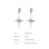 925 Silver Vintage Diamond Earrings Men Women Cross Party Jewelry