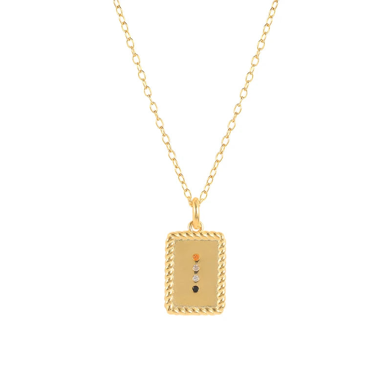 925 Sterling Silver Square Rainbow Cross Pendant Necklace for Women