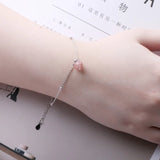 925 Sterling Silver Bracelet Adjustable Strawberry Bracelet & Bangle