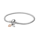 925 Silver Charm Logo Holiday Women Crown Diamond Bracelet