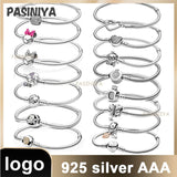 925 Sterling Silver Charm Crown Leaves Bracelet