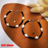 925 Silver Pearl Bracelet Spinel Beads Crystal Bracelets For Women