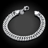 925 Silver 10MM Bracelet Link Chain Wedding Jewelry