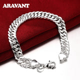 925 Silver 10MM Bracelet Link Chain Wedding Jewelry
