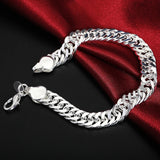 925 Silver 10MM Chain Bracelet For Men
