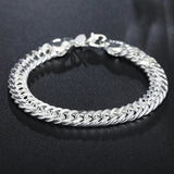 925 Silver 10MM Chain Bracelet For Men