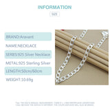 925 Silver 10MM Flat Sideways Necklaces Chain For Men