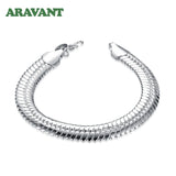 925 Silver Flat Snake Chain Bracelet 10MM
