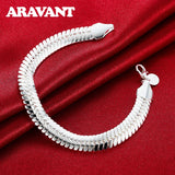 925 Silver Flat Snake Chain Bracelet 10MM