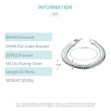 925 Silver Flat Snake Chain Bracelet 10MM