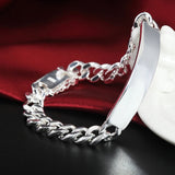 925 Silver 10MM Men's Sideways Bracelet