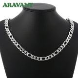 925 Silver 10MM Sideways Chain Necklace For Men Silver Jewelry