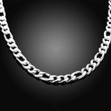 925 Silver 10MM Sideways Chain Necklace For Men Silver Jewelry