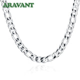925 Silver 10MM Sideways Chain Necklace For Men Silver Jewelry