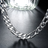 925 Silver 10MM Sideways Chain Necklace For Men Silver Jewelry