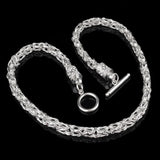 925 Silver 10mm 18 Inch Chain Necklace Men Women Wedding Jewelry