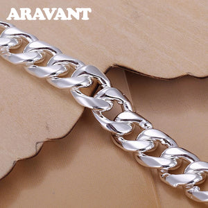 925 Silver 10mm Necklace Chain Men Women Jewelry Accessories