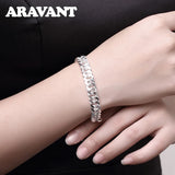 925 Silver 10mm Sideways Bracelets Chains Wedding Jewelry