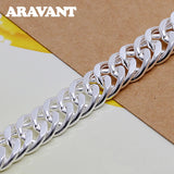 925 Silver 10mm Sideways Bracelets Chains Wedding Jewelry