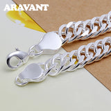 925 Silver 10mm Sideways Bracelets Chains Wedding Jewelry