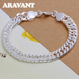925 Silver 10mm Sideways Bracelets Chains Wedding Jewelry