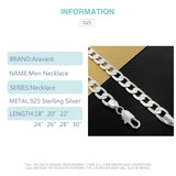 925 Silver 12MM Flat Sideways Necklace