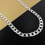 925 Silver 12MM Flat Sideways Necklace