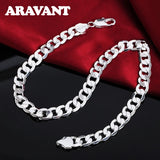 925 Silver 12MM Necklace Chains Men Women Wedding Jewelry
