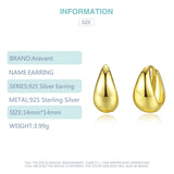 925 Silver Egg Hoop Earring 14mm