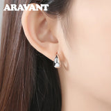 925 Silver Egg Hoop Earring 14mm