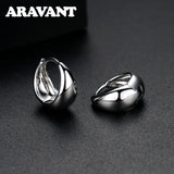 925 Silver Egg Hoop Earring 14mm