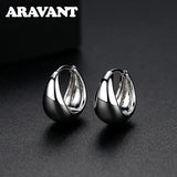 925 Silver Egg Hoop Earring 14mm