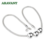 925 Silver 14mm Big Bead Chain Necklace Wedding Jewelry