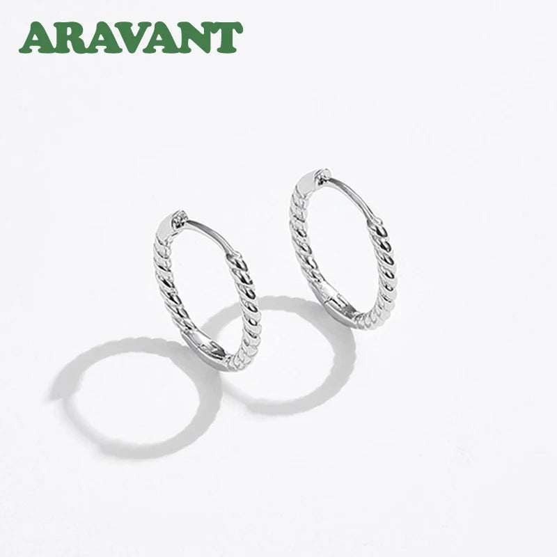 925 Silver Twisted Hoop Earring Wedding Jewelry