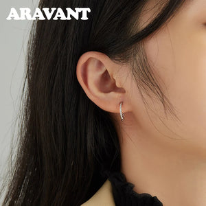 925 Silver Twisted Hoop Earring Wedding Jewelry