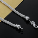 925 Silver 18-Inch Necklace Maracas Mesh, Glamorous Jewelry Party Gift