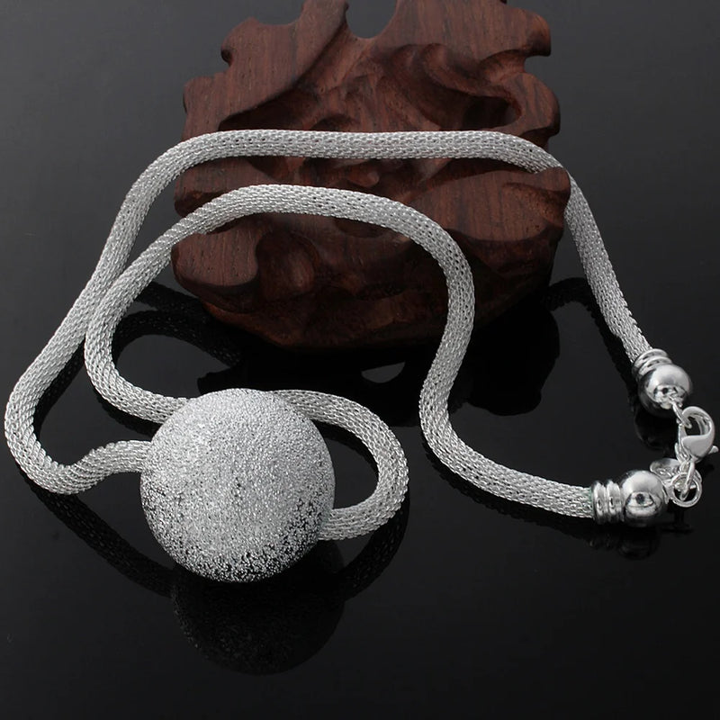 925 Silver 18-Inch Necklace Maracas Mesh, Glamorous Jewelry Party Gift