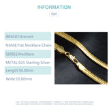 925 Silver 18K 10MM Snake Chain Necklace Men Women Jewelry
