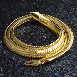 925 Silver 18K 10MM Snake Chain Necklace Men Women Jewelry
