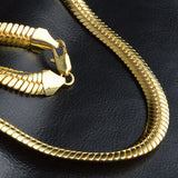 925 Silver 18K 10MM Snake Chain Necklace Men Women Jewelry
