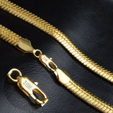 925 Silver 18K 10MM Snake Chain Necklace Men Women Jewelry