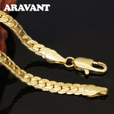 925 Silver 18K 5mm Sideways Chain Necklace 18-24 Inch