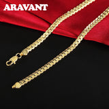 925 Silver 18K 5mm Sideways Chain Necklace 18-24 Inch