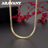 925 Silver 18K 4mm Snake Chains Necklace Wedding Jewelry