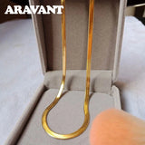 925 Silver 18K 4mm Snake Chains Necklace Wedding Jewelry