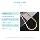 925 Silver 18K 4mm Snake Chains Necklace Wedding Jewelry