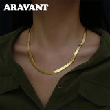925 Silver 18K 4mm Snake Chains Necklace Wedding Jewelry