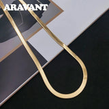 925 Silver 18K 4mm Snake Chains Necklace Wedding Jewelry