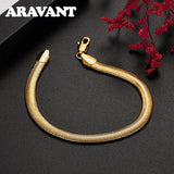 925 Silver 18K 6MM Snake Chain Bracelet